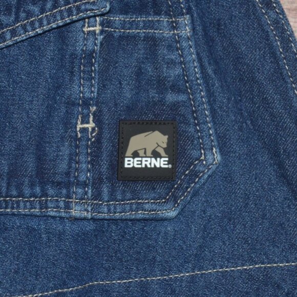 Berne Apparel Bib Overalls Carpenter Style Hammer Hook Men’s Size 40x30 Blue - Picture 9 of 12